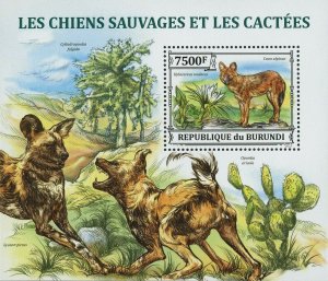 Wild Dogs Stamp Cactus Plant Lycaon Pictus Canis Lupus Dingo S/S MNH #3232