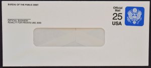 1988 US Sc. #UO78a Official mail envelope, mint, very good condition