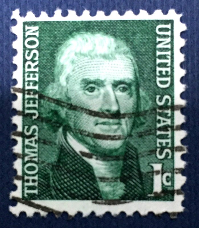 USA 1968 Prominent American Thomas Jefferson 1c Used SC#1259 U4686