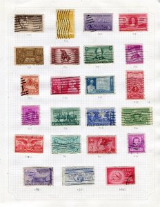 USA; 1948-50 fine early run of used values on cat numbered album page