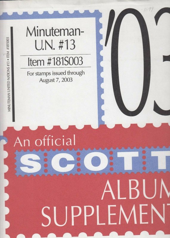 Scott Supplement Minuteman United Nations #13 2003