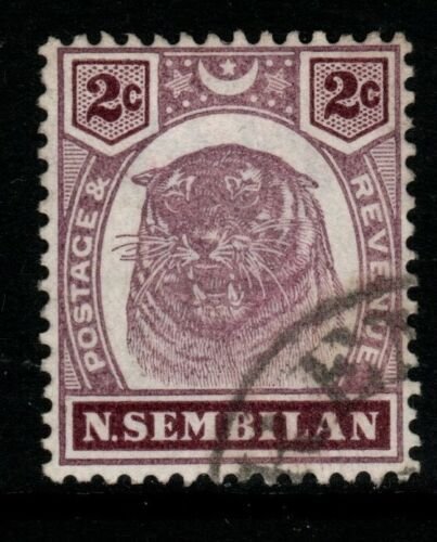 MALAYA NEGRI SEMBILAN SG6 1898 2c DULL PURPLE & BROWN USED 