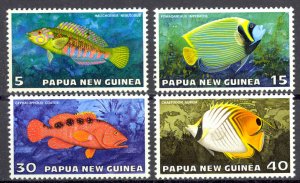 Papua New Guinea Sc# 442-445 MH 1976 Tropical Fish