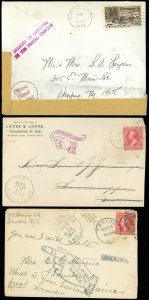 1865 - 1976 LOT/12 Auxiliary Postal Mark Covers &PC, Many Different Marks, LOOK!