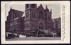 US AUSTRALIA 1906 BREAD LINE PHOTO CARD IN FRONT ST MARYS CATHEDRAL ONLY CHURCH