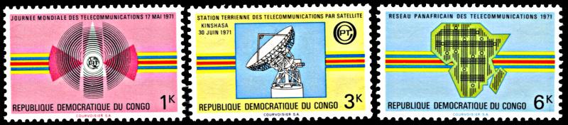 Congo DR 732-734, MNH, World Telecommunications Day