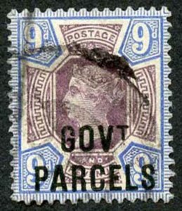 SG067 9d Jubilee opt Govt Parcels Cat 120 Pounds 