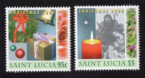 St. Lucia 2006 Set of 2 Christmas, Scott 1256-1257 MNH, value = $4.75