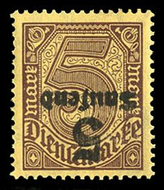 Germany, Officials #O29a (Mi. 89K) Cat€65, 1923 5th m on 5m brown, surcharg...