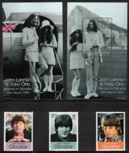 GIBRALTAR 1999 John Lennon; Scott 802-06, SG 877-80; MNH