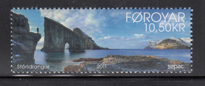 Faroe Islands 2011 MNH Sc #566 10.50kr Island view - Sepac