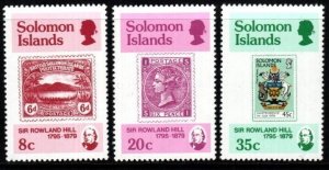 Solomon Islands 1979 Sc#393/396 STAMPS ON STAMPS/ROWLAND HILL Set + S/S MNH