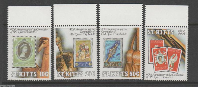 ST KITTS  40th Anniv of Coronation  1993   COMPLETE SET