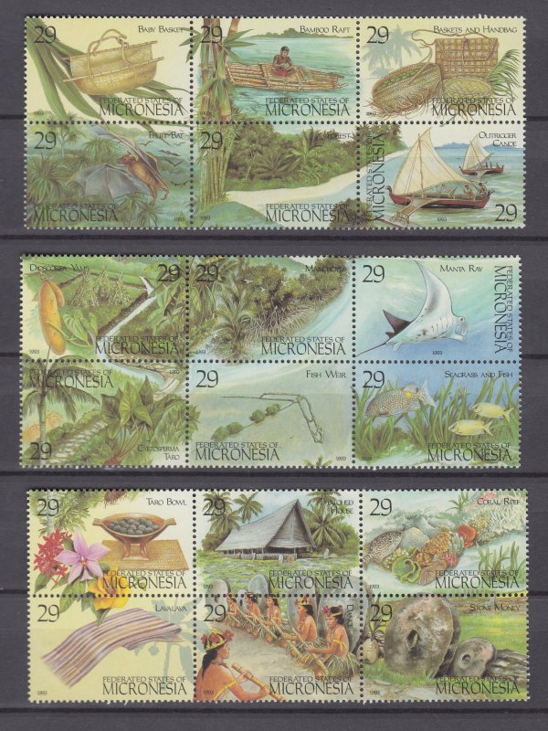 Z4528 JL Stamps 1993 micronisia blk,s,of 6 set mnh #186 designs views