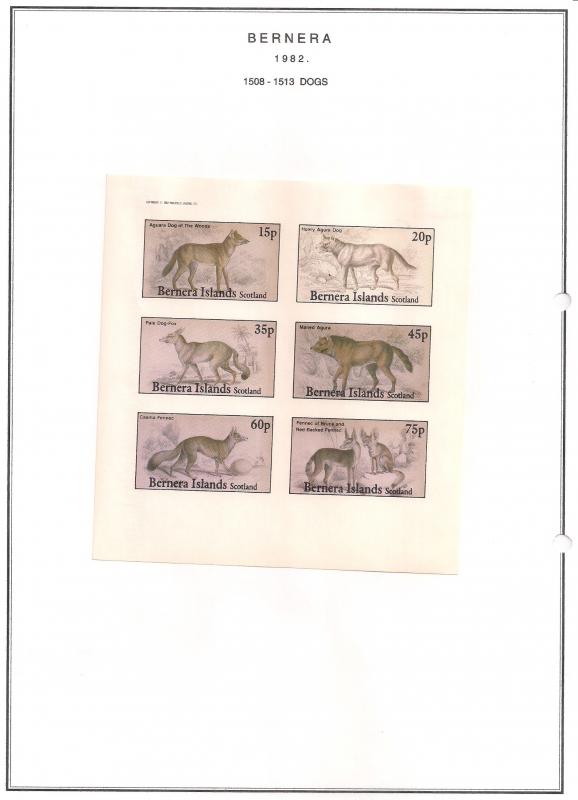 SCOTLAND - BERNERA - 1982 - Dogs (2) - 6v Imperf Sheet - MLH