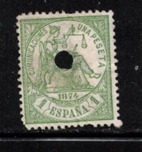 SPAIN Scott # 208 Used - Punch Cancel