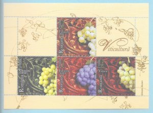 ROMANIA Sc 4731 NH SOUVENIR SHEET OF 2005 - GRAPES & WINES