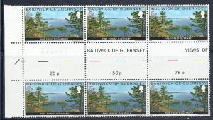 Guernsey #137 Gutter Block Block of  6 (MNH)  CV $1.50