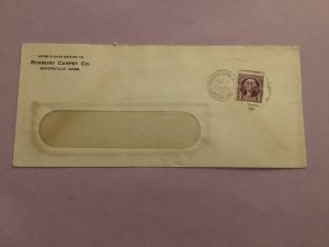 U.S. Roxbury Carpet Co Saxonville Mass Stamp Cover R50858