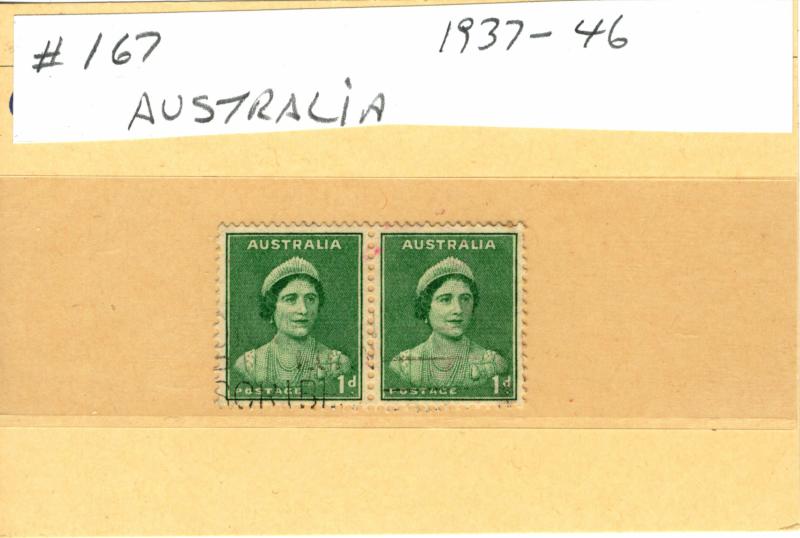 AUSTRALIA #167, USED PAIR - 1937 - AUST1000