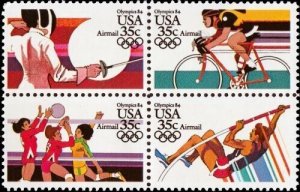 1983 35c Games of the XXIII Olympiad, Block of 4 Scott C109-C112 Mint F/VF NH