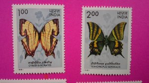 India 1981 Butterflies Scott# 935-938 Complete Mint VF-XF NH set of 4