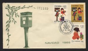 Colombia # C523 - C525 Christmas Children FDC