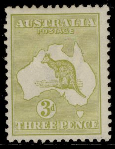 AUSTRALIA GV SG37, 3d yellow-olive, M MINT. Cat £40.
