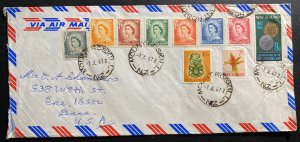 1967 Mt Roskill New Zealand cover To Erie PA USA Big Airmail Seal