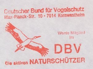Meter cover Germany 1989 Bird - Stork