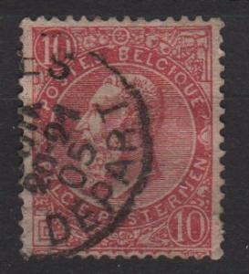 BELGIUM 1893  Scott 66 used - 10c, King Leopold