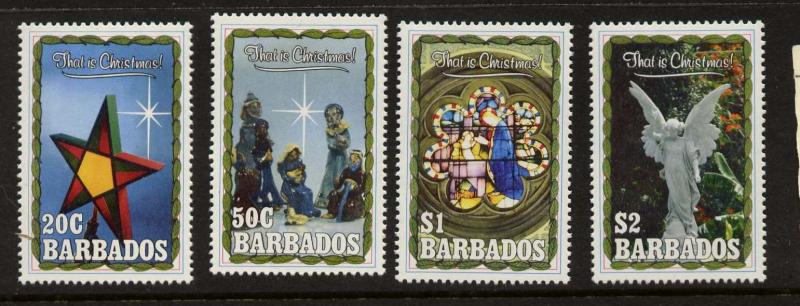 Barbados 791-4 MNH Christmas, Stained Glass, Angel, Nativity