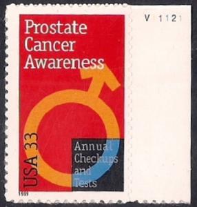 #3315 33 cent Prostate Cancer, Stamp, Mint OG NH F