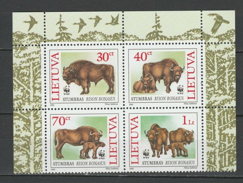 Lithuania 1996 Fauna Animals WWF 4 MNH stamps