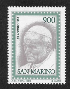 San Marino Scott 1034 MNHOG - 1982 Visit of Pope John Paul II - SCV $1.10