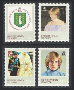 BVI Diana Princess of Wales 21st Birthday 4v 1982 MNH SG#488-491