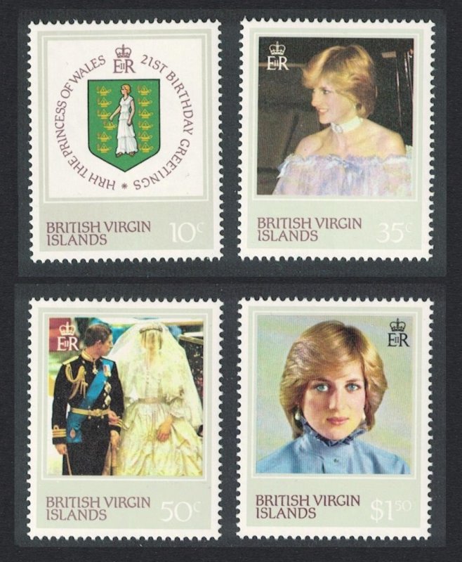 BVI Diana Princess of Wales 21st Birthday 4v 1982 MH SG#488-491