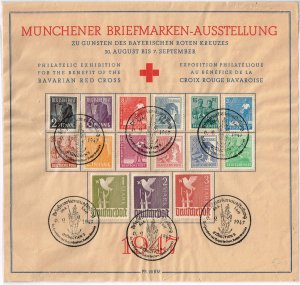 Germany 1947,Sc.#557 and more used, Philatelic Exhibition benefit Bavarian Red