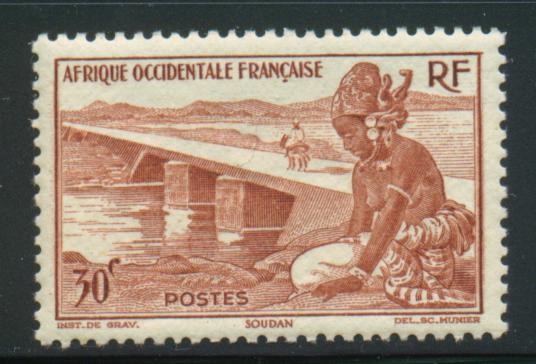 French West Africa Sct # 37; Mint hinged