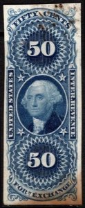 1862-71 US Revenue Scott #- R56a 50 Cents George Washington Foreign Exchange