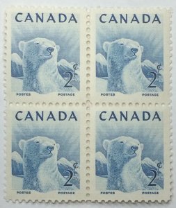 CANADA 1953 #322 Wildlife (Polar Bear) - Block of 4 MNH