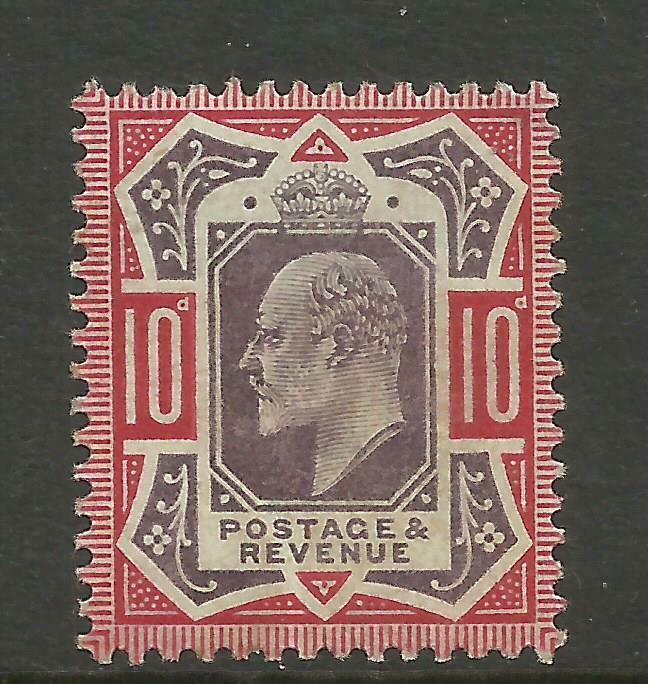 1902/10 Sg 254, 10d Dull Purple & Carmine, Unmounted Mint Cat £275. {AV7-489}