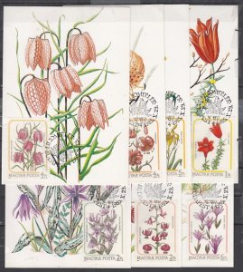 Hungary, Scott cat. 2954-2960. Garden Flowers issue. Max. Cards. ^