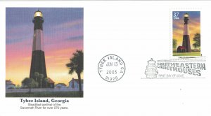2003 FDC, #3787-3791, 377 Southeastern Lighthouses, Fleetwood (5)