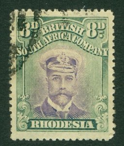 SG 246 Rhodesia 8d violet & green. Very fine used CAT £170