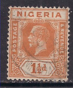 Nigeria 1921 - 32 KGV 1 1/2d Orange used Die 2 SG 17 ( F672 )