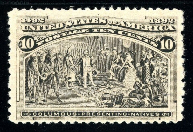 USAstamps Unused VF US 1893 Columbian Expo Presenting Natives Scott 237 OG MVLH