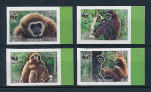 [54072] Laos 2008 Wild animals Mammals WWF Monkeys Imperforated MNH