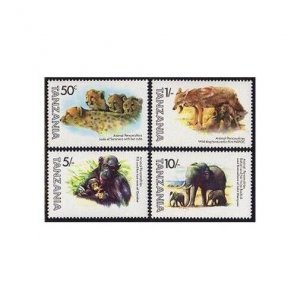 Tanzania 201-204,204a,MNH.Michel 201-204,Bl.28. Jage,Wild dog,Monkey,Elephant.