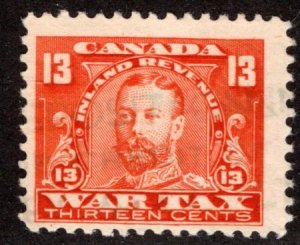 van Dam FWT14, F, 13c vermillion, used, War Tax, Canada, Federal Revenue